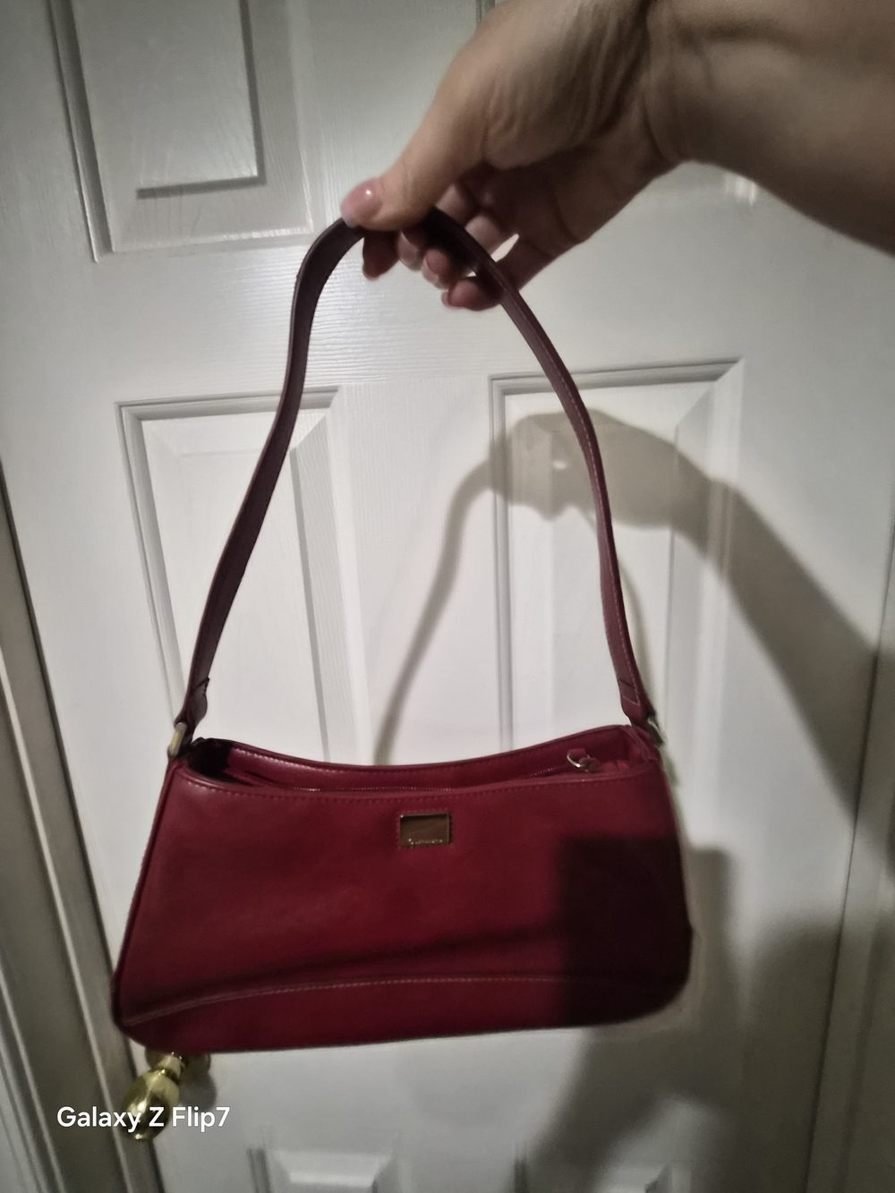 Liz Claiborne Red Shoulder Bag with Gold Accents